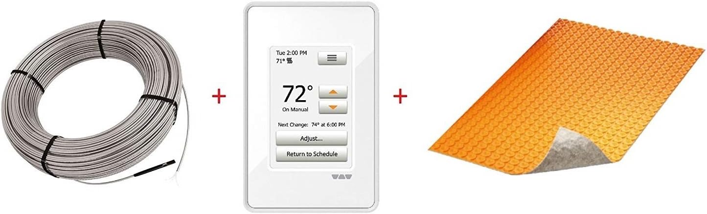Schluter DITRA Floor Heat E Kit Touchscreen Thermostat + DUO TB Membrane + Cable (120V 51 SqFt Heat Kit)