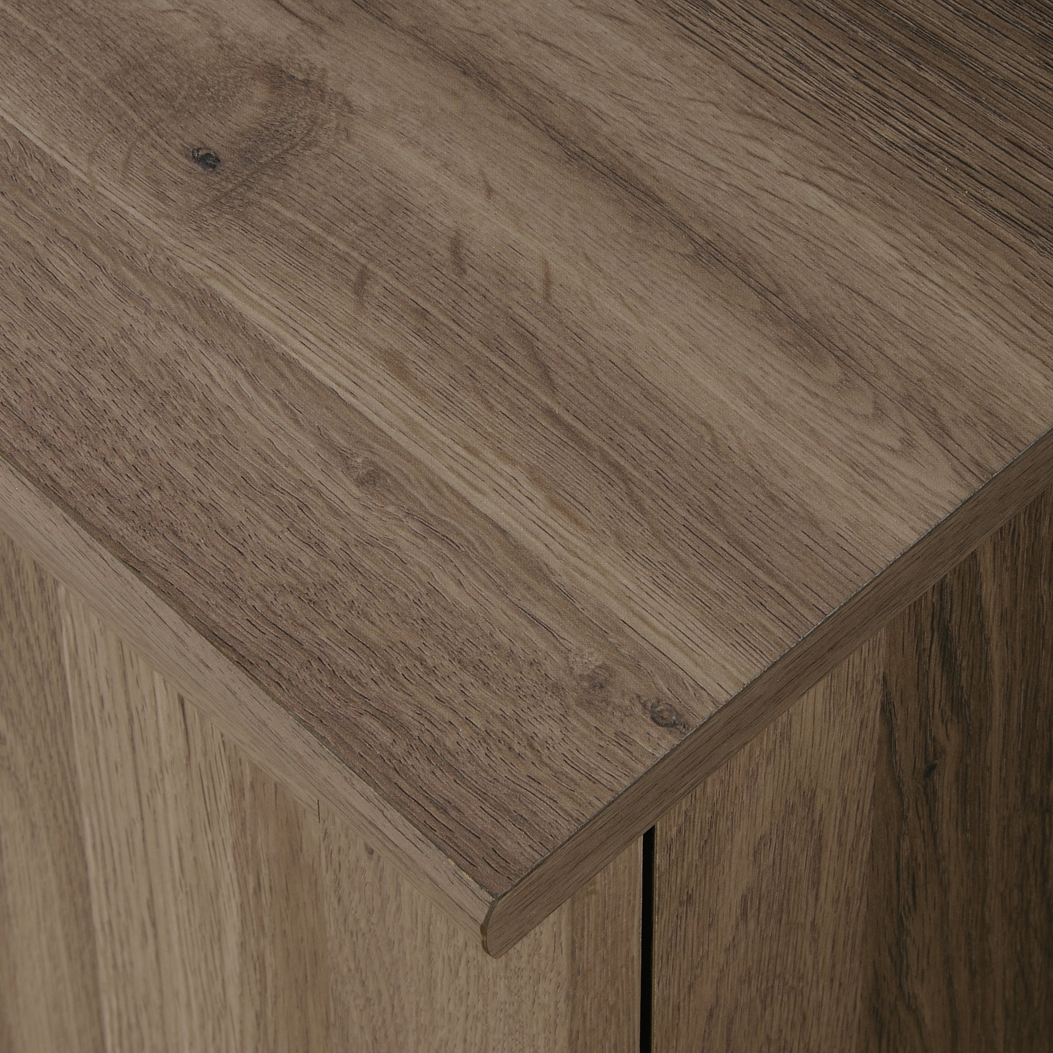 Sauder Harbor View L Shaped Computer Desk with Storage in Salt Oak