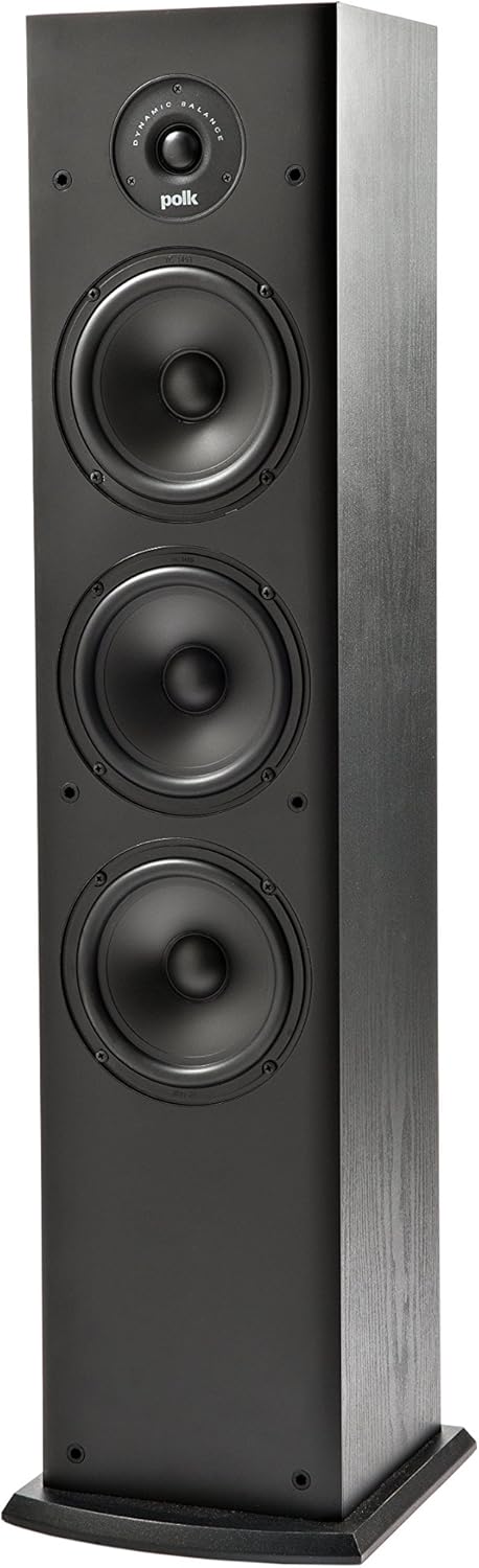 Polk Audio T15 100 Watt Home Theater Bookshelf Speakers &ndash; Hi-Res Audio with Deep Bass Response | Dolby and DTS Surround | Wall-Mountable| Pair, Black