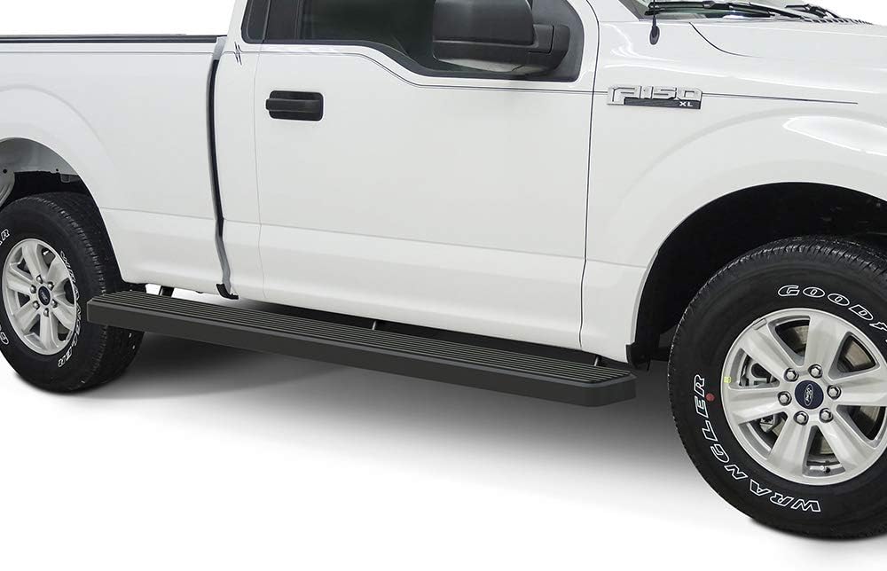 APS iBoard Running Boards (Nerf Bars Side Steps Bars) Compatible with Ford F150 2015-2022 Regular Cab & F-250 F-350 Super Duty 2017-2022 (Black Powder Coated Running Board Style)