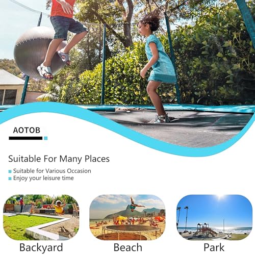 AOTOB 8FT 10FT 12FT 14 FT 15FT Trampoline with Safety Enclosure Net，Outdoor Trampoline with Basketball Hoop, Heavy Duty Jumping Mat and Spring Cover Padding for Kids and Adults, Storage Bag and Ladder