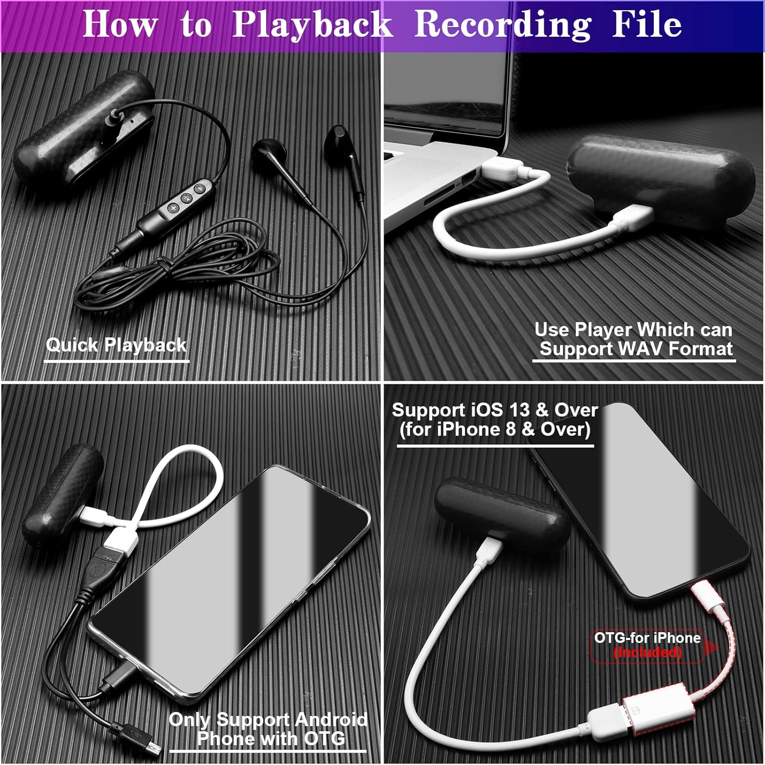 32GB Voice Activated Audio Recorder Mini Digital Voice Recorder with 400 Hour Storage Capacity,365 Days Standby Battery & up to 500 hrs Continuous Recording,Magnetic,Time Stamp,Password Protect Pack of 2