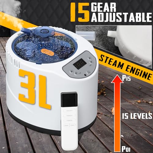 Large Portable Steam Sauna, 3L Steamer Portable Sauna Box for Home, Personal Sauna with Big Sauna Chair, Remote Control, Foot Massager, 3.2’ x 3.2’ x 6.0’, Navy Blue