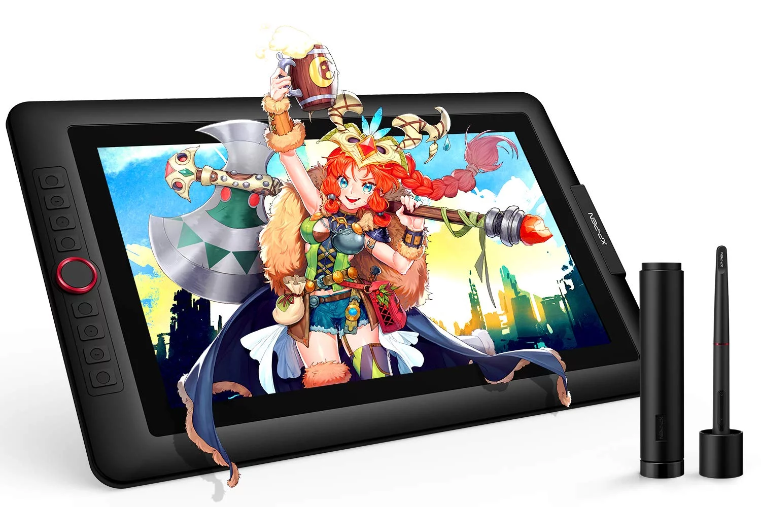 XP-PEN Artist 15.6 Pro Graphics Drawing Tablet Full-Laminated Pen Display with 60 Degree Tilt Function, Red Dial, 8192 Levels Pen Pressure