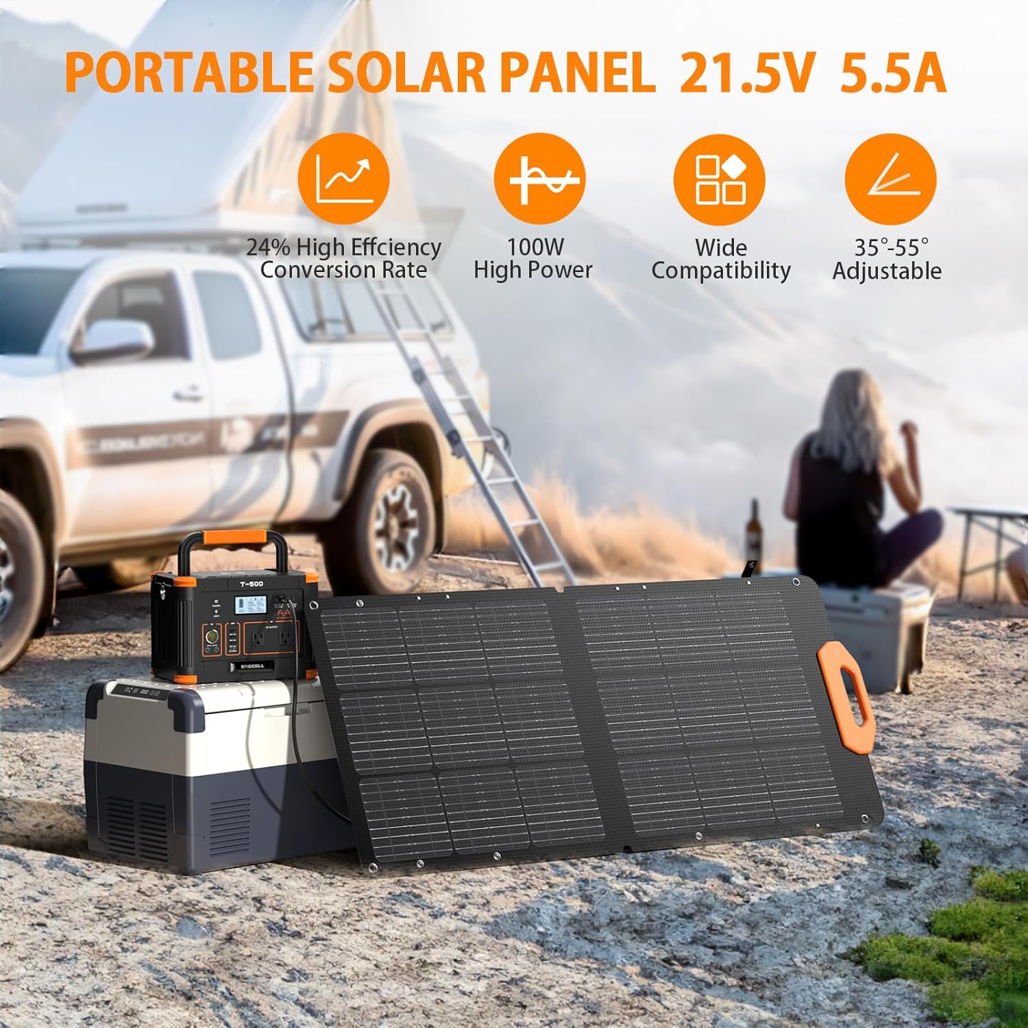 GRECELL Power Station 300W and 100W Portable Solar Panel 21.5V, 230Wh Portable Solar Generator Backup LiFePO4 Battery, Solar Panel with MC-4 Fast Charger for Outdoor Camping Home