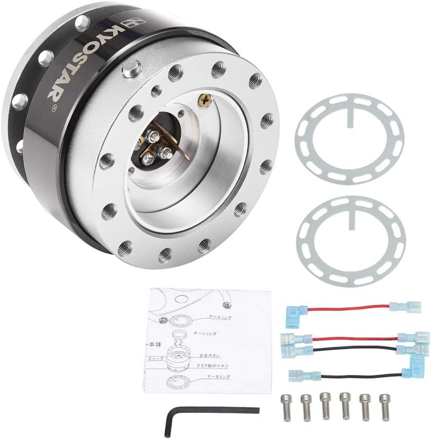 WKD Titanium Steering Wheel Quick Release Hub Adapter Snap Off Boos Kit Black #8313