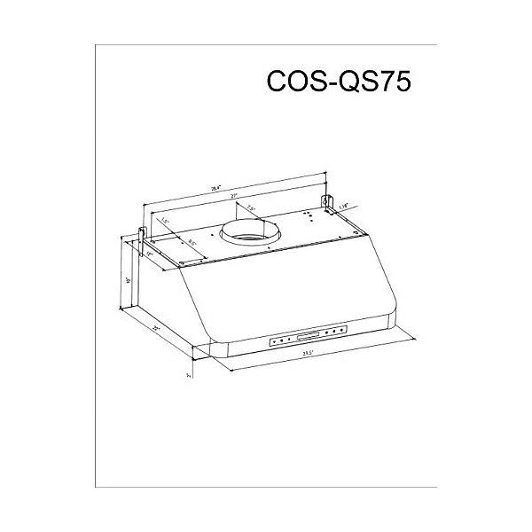 Cosmo COS-QS75 Pro-Style Under Cabinet Range Hood