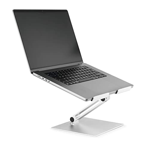Durable Folding Adjustable Laptop Stand - Ergonomic Universal Laptop Computer Riser for Desk, Portable Laptop Stand Folds for Easy Storage, Non Slip Aluminum Laptop Mount, 10"-17" Laptops and Tablets