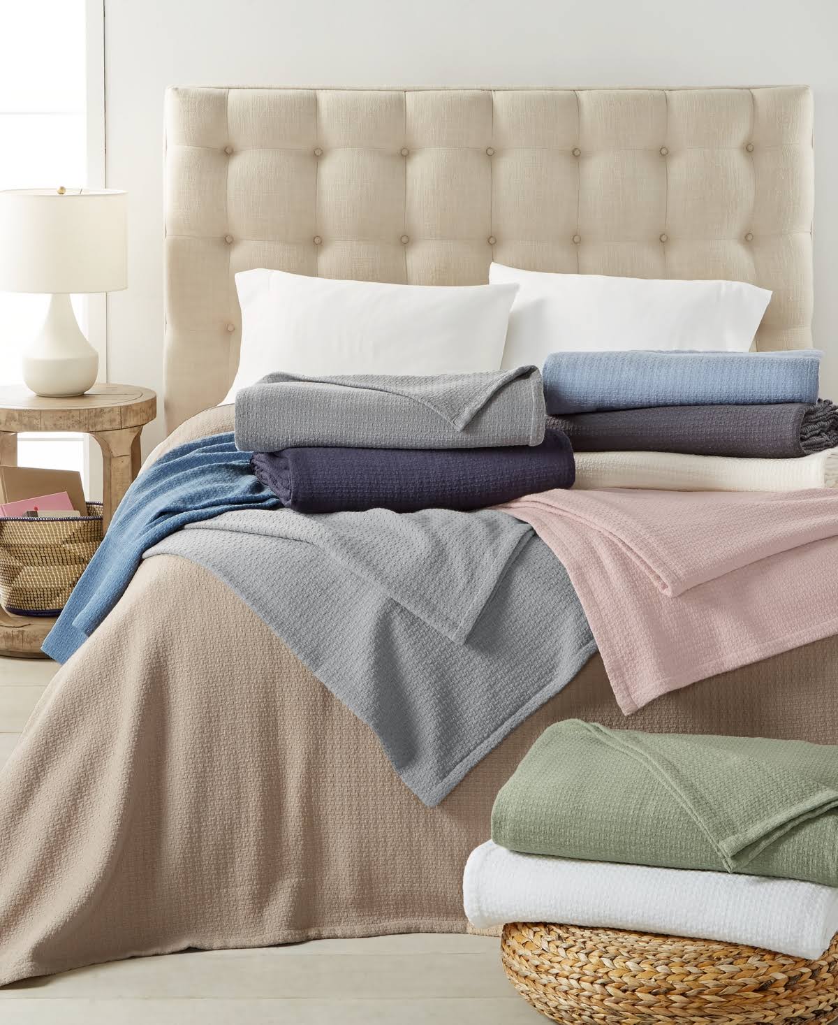 Lauren Ralph Lauren Classic 100% Cotton Full/Queen Blanket - White