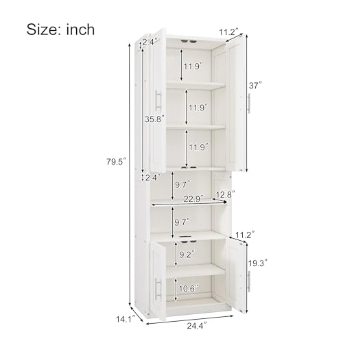 MERITLINE Queen Murphy Bed with Storage Cabinet，Bookcase，Shelves and Charging Station,Wood Folding White Murphy Wall Bed Cabinet for Adults