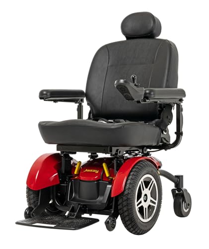 Pride Jazzy Elite HD Power Wheelchair, 450 Lbs. Weight Capacity, with 5-Year Extended Warr (Red, 22" x 20" - 22" Seat)