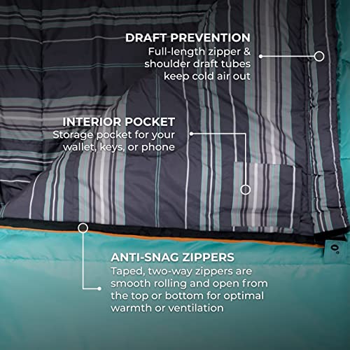 TETON Celsius Regular, 0 Degree Sleeping Bag, All Weather Bag for Adults and Kids Camping Made Easy and Warm Compression Sack Included