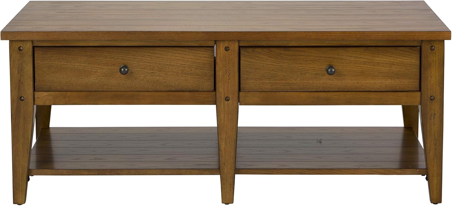 Lake House 3 Piece Set (1-Cocktail 2-End Tables), W0 x D0 x H0, Medium Brown