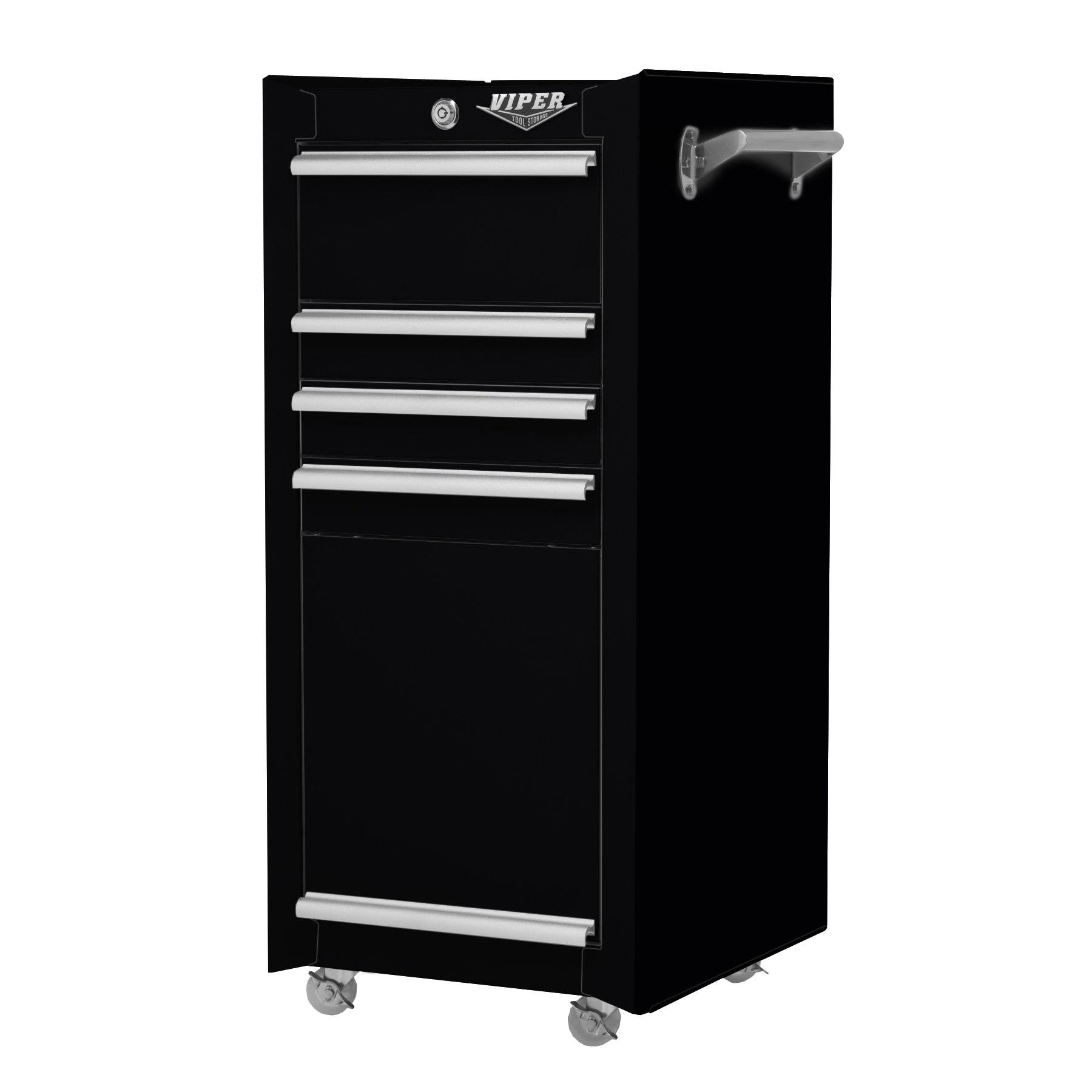 Viper Tool Storage 16-in 4-Drawer Tool/Salon Cart, Black V1804BLR
