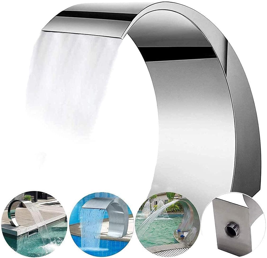 Garden Swimming Pool Fountain Stainless Steel Waterfall Fountain for Outdoor Inground Pools Waterfalls Sheer Water Feature