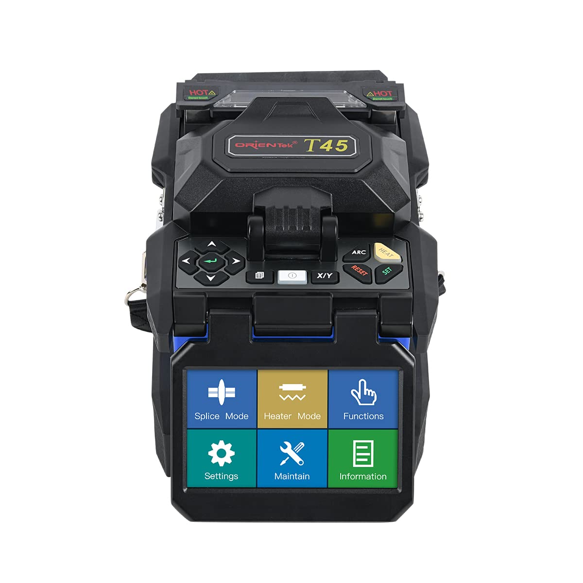 Optical Fiber Fusion Splicer Core Alignemnt Orientek T45 New Design Fusionadora Splicing Machine with Fiber Cleaver