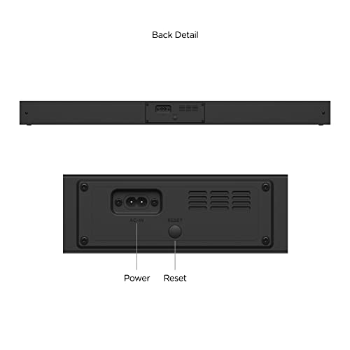 Roku TV Wireless Soundbar 2023 | Soundbar Exclusively for RokuTV with Enhanced Stereo Sound, Clear Dialogue, and Simple Wireless Setup,Black