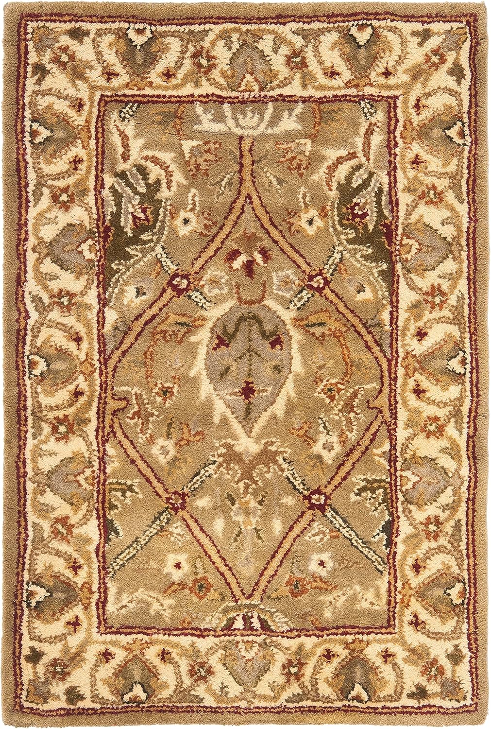 SAFAVIEH Persian Legend Collection Area Rug - 9'6" x 13'6", Light Green & Beige, Handmade Traditional Wool, Ideal for High Traffic Areas in Living Room, Bedroom (PL819A)