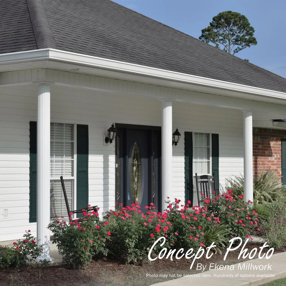 6" x 9' Endura-Aluminum Wellington Style Column, Square Shaft (Load-Bearing 12,000 lbs), Non-Tapered, Gloss White Finish w/ Capital & Base