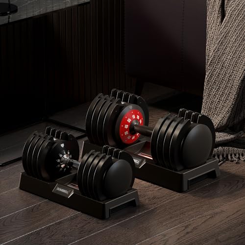 SogesPower Adjustable Dumbbells 5LB to 110LB Free Weight 5 in1 25/55LB Dumbbell Set Multiple Weight Dumbbell with Anti-Slip Metal Handle for Home Gym Equipment Suitable Men&Women