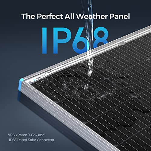 Renogy N-Type 16BB 250W Bifacial Solar Panel, 12V 250 Watt Solar Panel Double-Side 25% High-Efficiency, PV Module Power Charger for RV Marine Rooftop Farm Battery and Other Off-Grid Applications