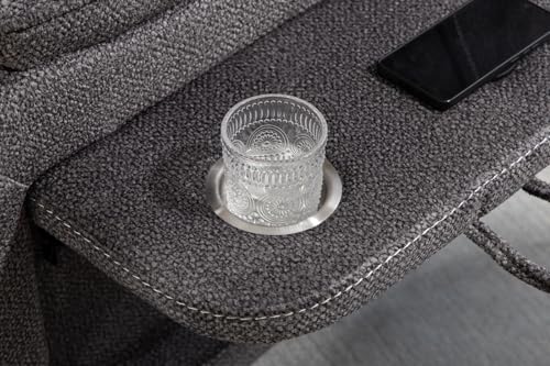Light Grey Recliner Chair for Elderly | Tall and Big Man 400lbs | Chenille | Power Lift, Lay Flat, Stand Up, Wireless Charging Device, Extended Footrest, Massage Heat, Cup Holder, Lumbar Pillow