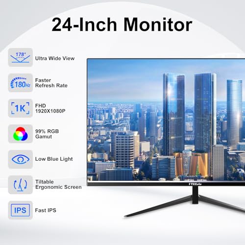 24 Inch Touchscreen Monitor, IPS FHD 1080P Touch PC Display, 100Hz, LED Backlit Multi-Touch Monitor, VESA, HDMI & VGA & USB Computer Touch Screen for Gaming, Business, Warehouse, Bar, Gym