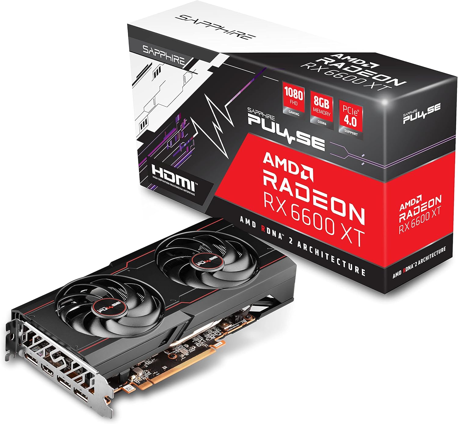Sapphire Technology 11309-03-20G Pulse AMD Radeon RX 6600 XT Gaming Graphics Card with 8GB GDDR6, AMD RDNA 2