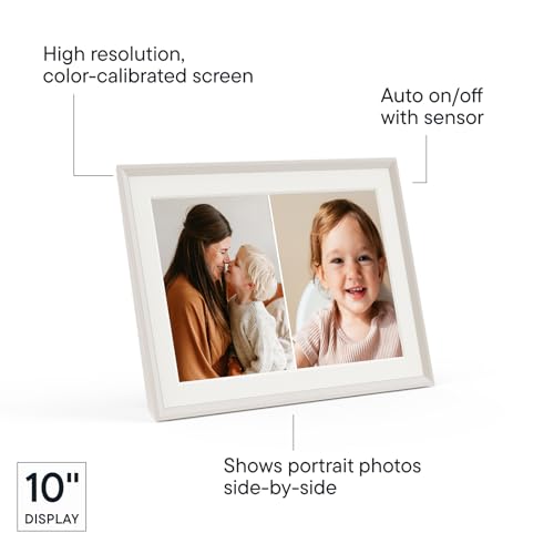 Aura Digital Picture Frame - 10.1" HD Mat Display | Wirecutter's Best Digital Frame for Gifting - Send Photos Directly from Your Phone from Anywhere | Quick & Easy Setup Over WiFi - Free App | Black