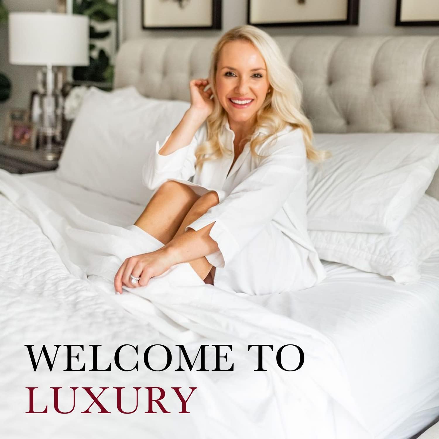 Red Land Cotton Classic Luxury Quilt | American Grown 100% Cotton Batting | Lightweight All Season USA Made Vintage Style Bedspread | Durable Oversized and Machine Washable | Soft Full/Queen | White