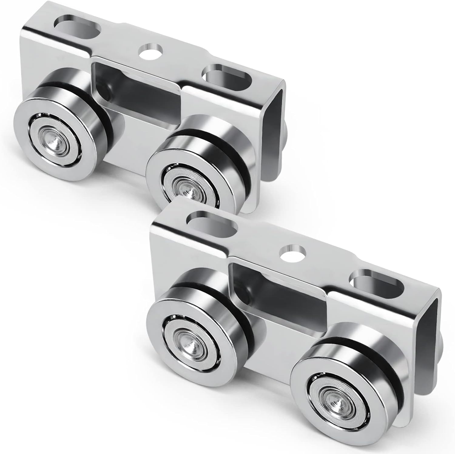 Light Duty Trolley,4 Wheel Supper Silent Load Trolley Assembly, Design for use with 1-5/8" Wide or All 1-5/8" or Taller Strut Channel, Electro-Galvanized Zinc Pack of 2