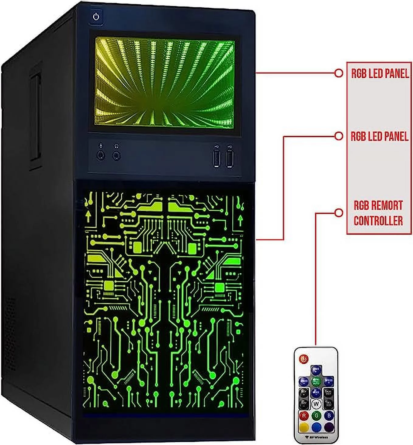 Restored Gaming PC Desktop Intel core i7, TechMagnet Horizon+ with GT-730 4GB DDR5, 16GB RAM, 256GB SSD, HDMI, DVI, VGA, RGB Keyboard, Mouse, Wi-Fi, Win 10 Pro (Refurbished)