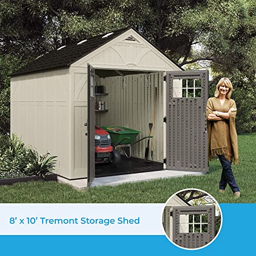Suncast 8' x 10' Heavy-Duty Resin Tremont Storage Shed, Sand