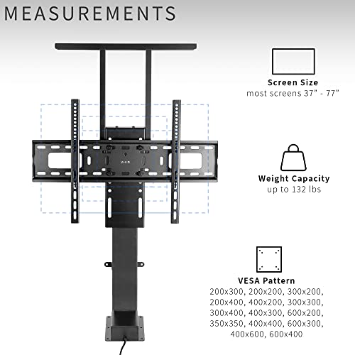VIVO Motorized TV Stand, Vertical Lift Television Stand with Remote Control, Compact TV Mount Bracket