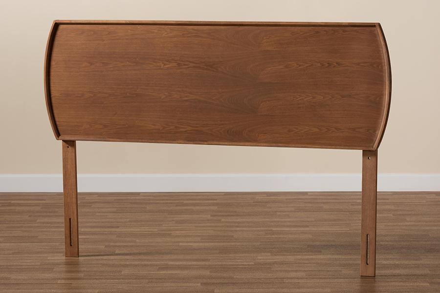 Baxton Studio Laurien Mid-Century Modern Ash Walnut Finished Wood King Size Headboard