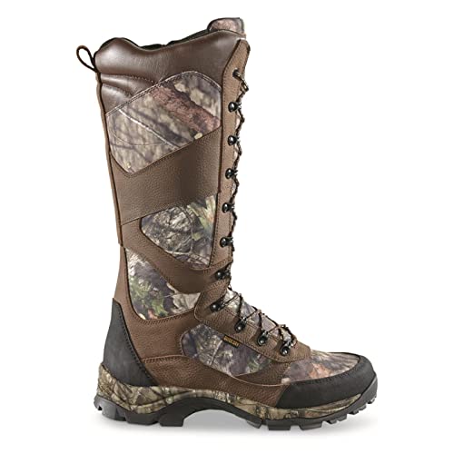 Guide Gear Country Pursuit Men’s 16" Snake Boots Leather Waterproof Hunting Shoes Mossy Oak Break-up Country