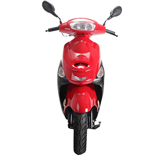 X-PRO 50cc Adult Moped Gas Moped Motorcycle 50cc with 10" Aluminum Wheels, Electric/Kick Start! (Black, Factory Package)