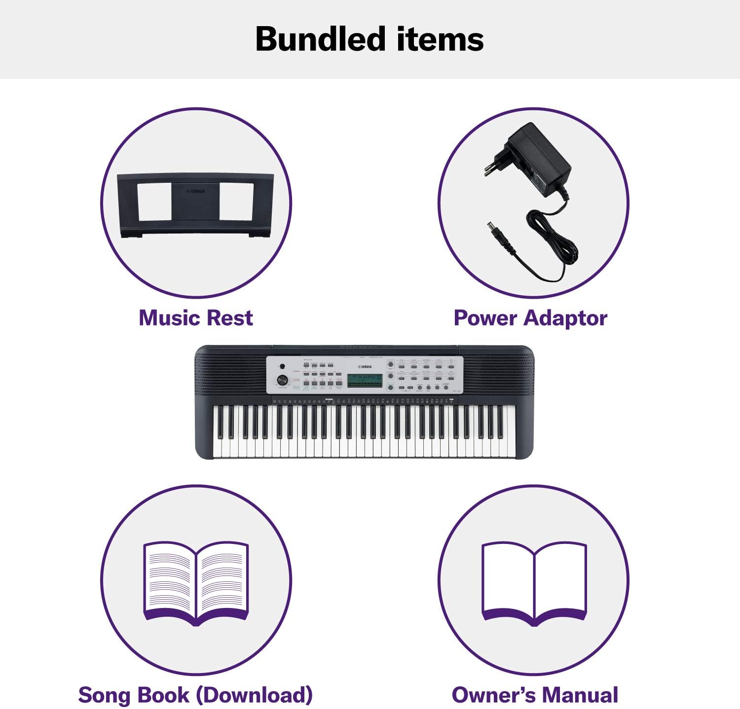 Yamaha YPT270 61-Key Portable Keyboard With Power Adapter (Amazon-Exclusive)