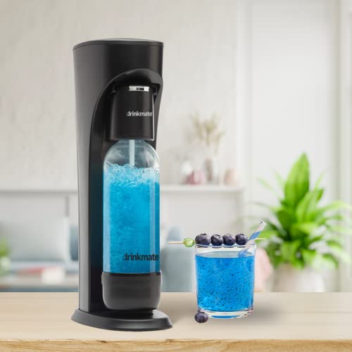 Drinkmate OmniFizz Sparkling Water and Soda Maker, Carbonates Any Drink, PARTY PACK - Includes two 60L CO2 Cylinders, three Carbonation Bottles, and two Fizz Infusers (Royal Red)
