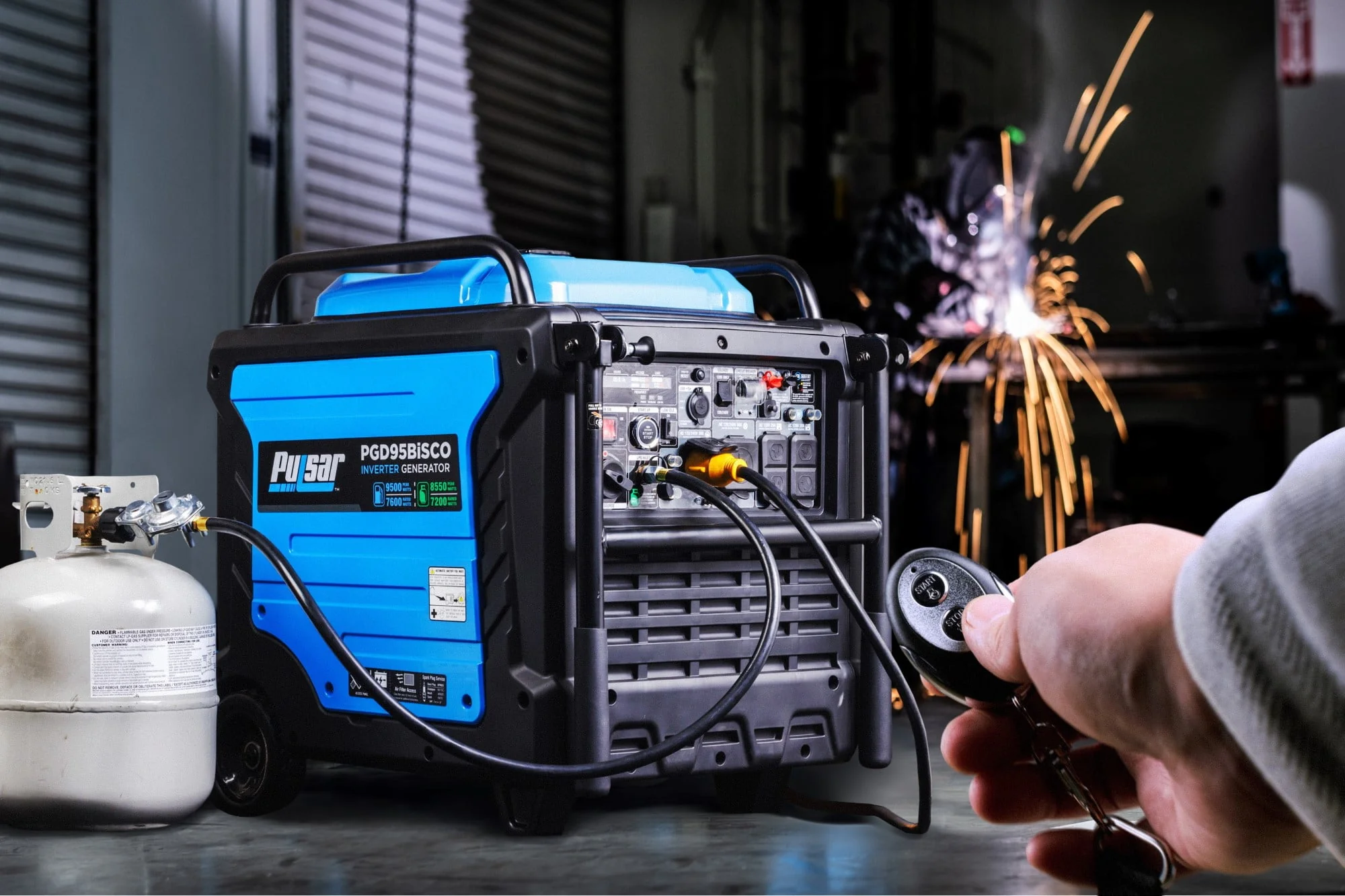 Pulsar 9,500 Watt Super Quiet Dual Fuel Inverter Generator with CO Alert and Remote Start