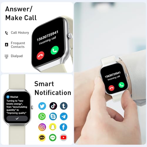 Smart Watch(Answer/Make Call), 1.96 HD Smartwatch for Men Women, 2025 New Fitness Watch with 112+ Sport Modes, Heart Rate, Sleep Monitor, Pedometer, IP68 Waterproof Activity Tracker for Android iOS
