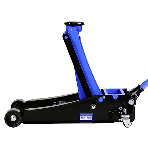 3 Ton/6600 LBS Floor Jack, Low Profile Floor Jack, Steel Racing Floor Jack with Dual Pistons Quick Lift Pump, Hydraulic Floor Jack, Lifting Range 3.3"-18.5" (Blue-Lift 3.3"-18.5" 3 Ton(6,600lb))