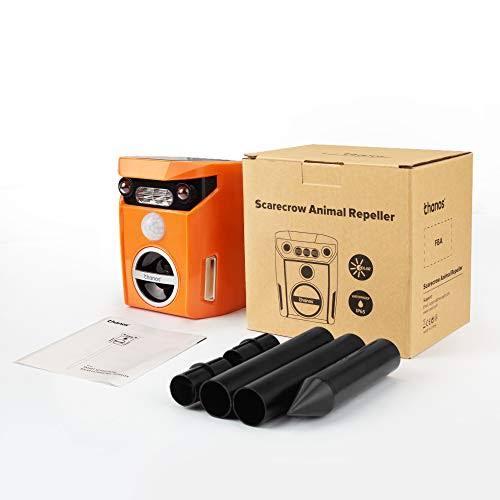 Thanos Solar Power Cat Repeller Ultrasonic Animal Repellent LED Flashing Light Motion Activated to Keep Dog Fox Raccoon Deer Awa