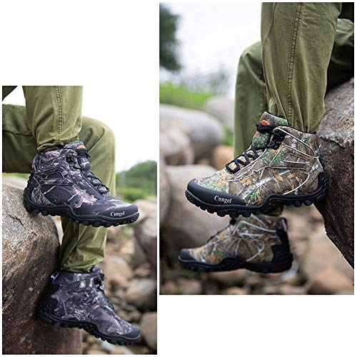 Waterproof High-top Men's Outdoor Hiking Shoes, Non-Slip Mountain Climbing Camping Boots, Wear-Resistant Hiking Shoes, Suitable for Outdoor Hiking (Grey 42)