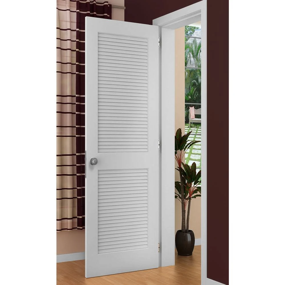 Frameport Louvered Solid Manufactured Wood Standard DOOR, Primed