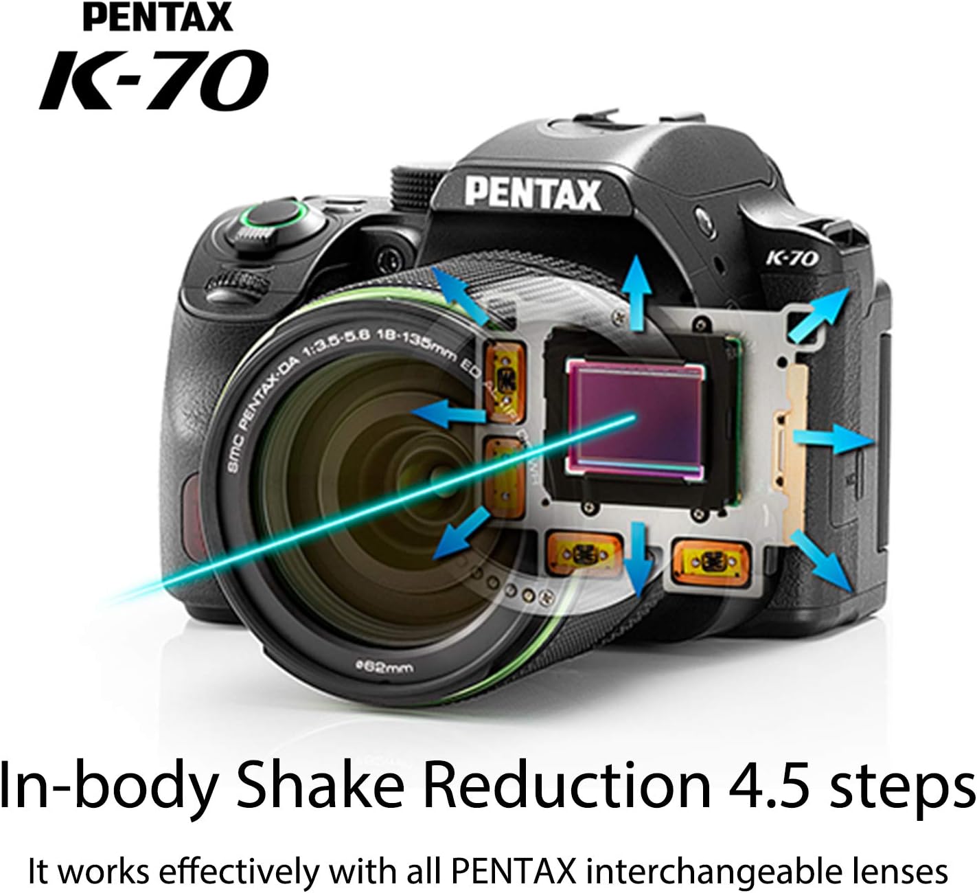 Pentax K-70 Weather-Sealed DSLR Camera, Body Only (Black)