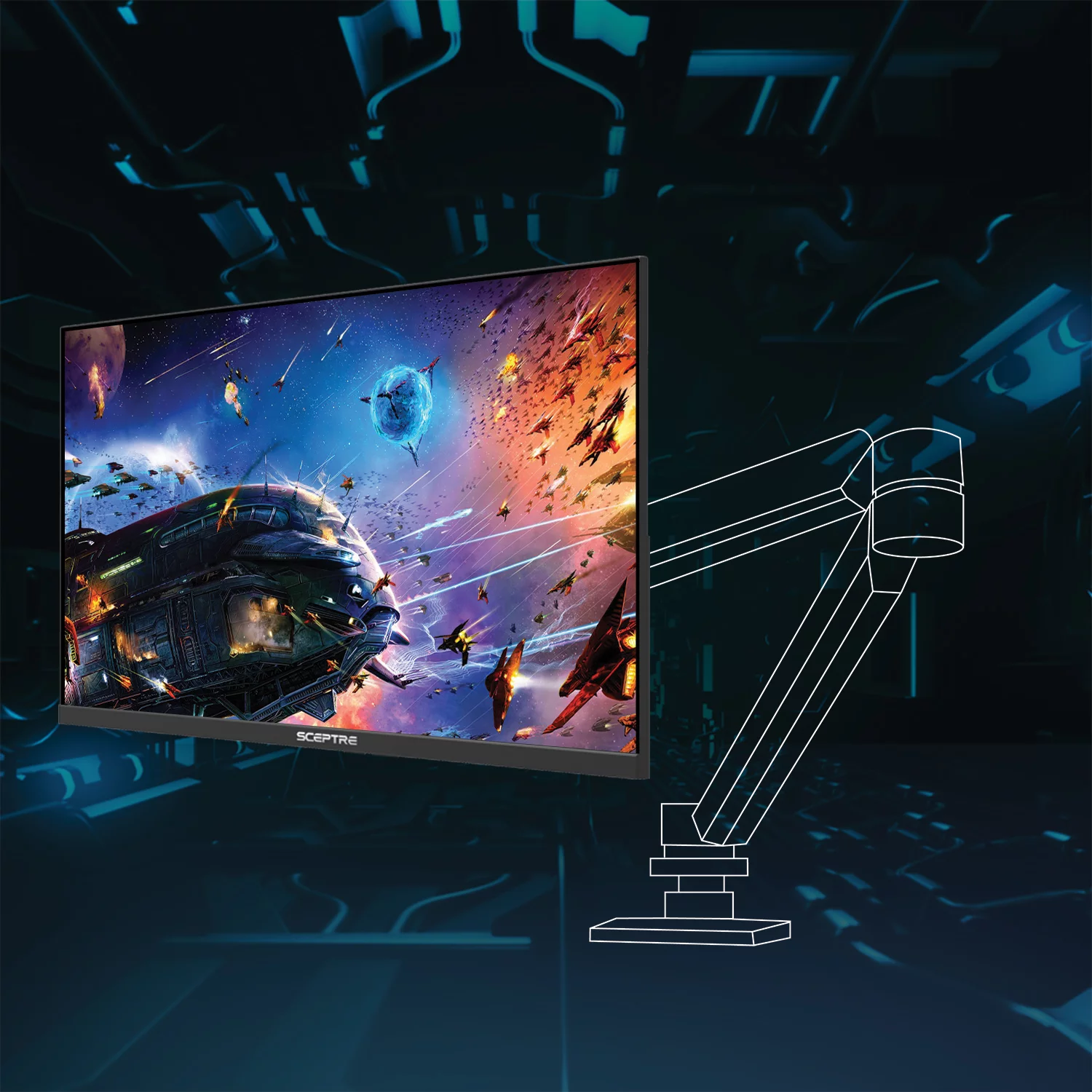 Sceptre 27-inch IPS Gaming Monitor up to 165Hz DisplayPort HDMI 300 Lux 99% sRGB Build-in Speakers, Machine Black (E278B-FPT168)
