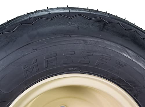 18x8.50-8 OEM Golf Cart Wheels and Golf Cart Tires Combo - Set of 4 (18x8.5-8, Beige)