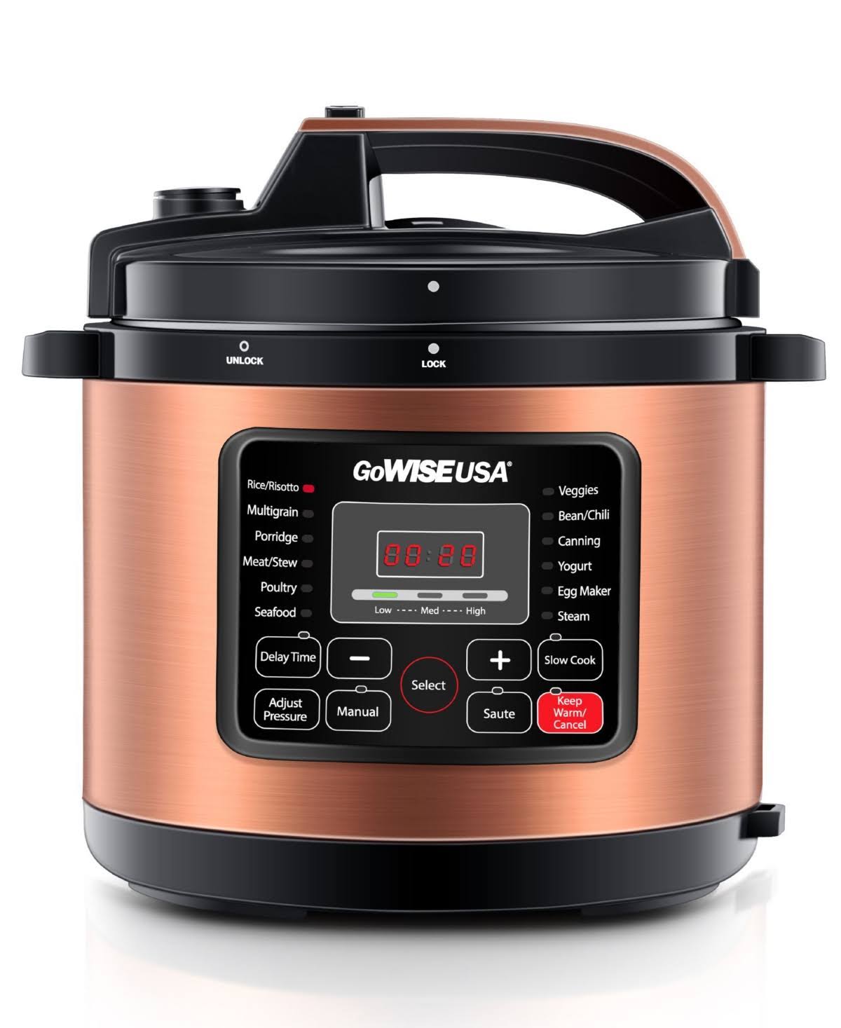 GoWISE USA Electric Pressure Cooker/12.5 qt/Copper