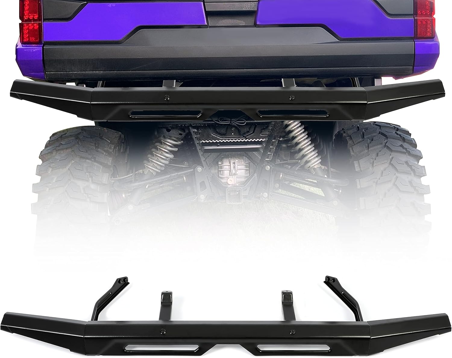 KUAFU Rear Bumper Rear Brushguard Compatible with 2018-2022 Polaris Ranger 1000/Crew 1000 /Crew XP 1000/XP 1000 Black Replacement for 2882529